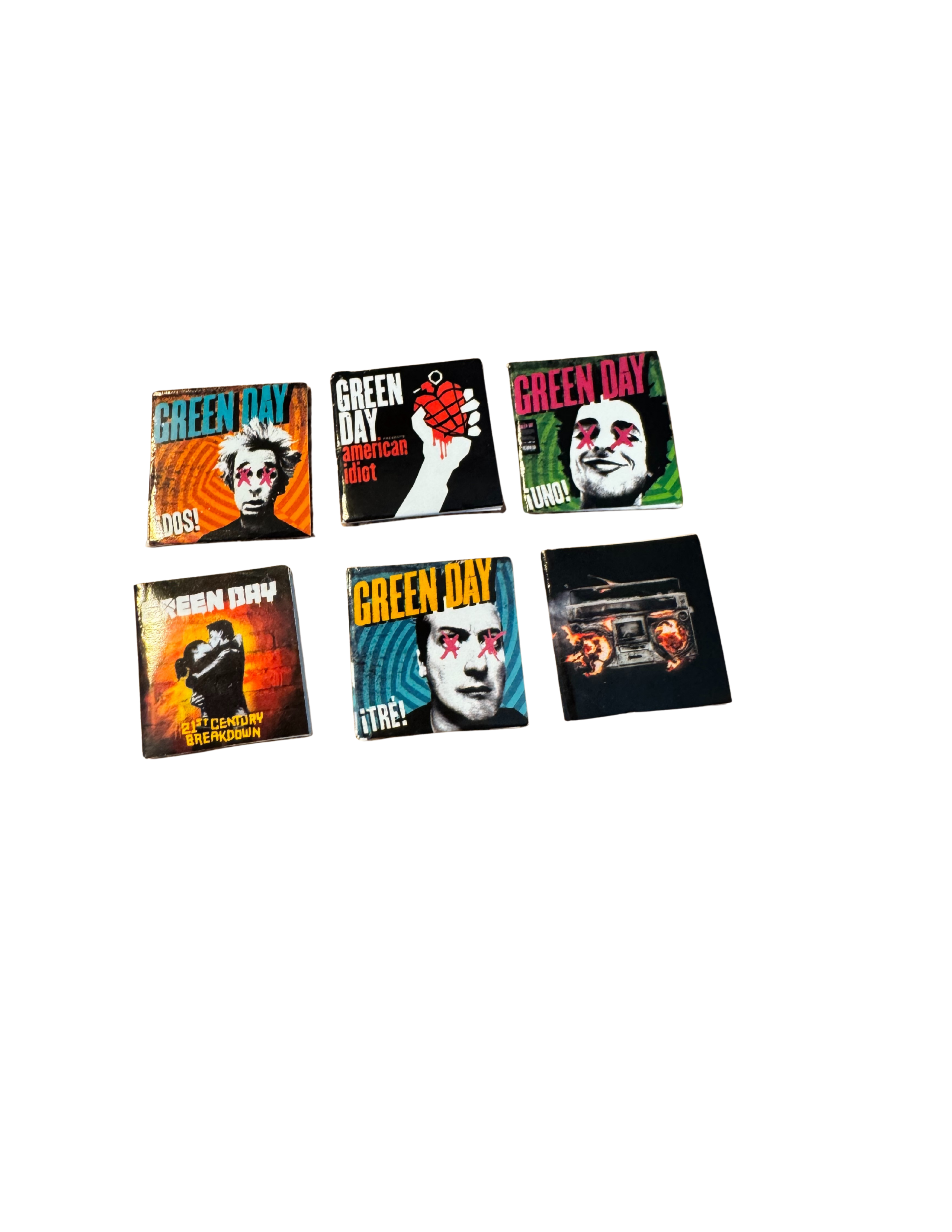 Miniature 1:12 Scale Green Day Vinyl Album Covers + Mini Record Green Day Punk Rock Fan Gift