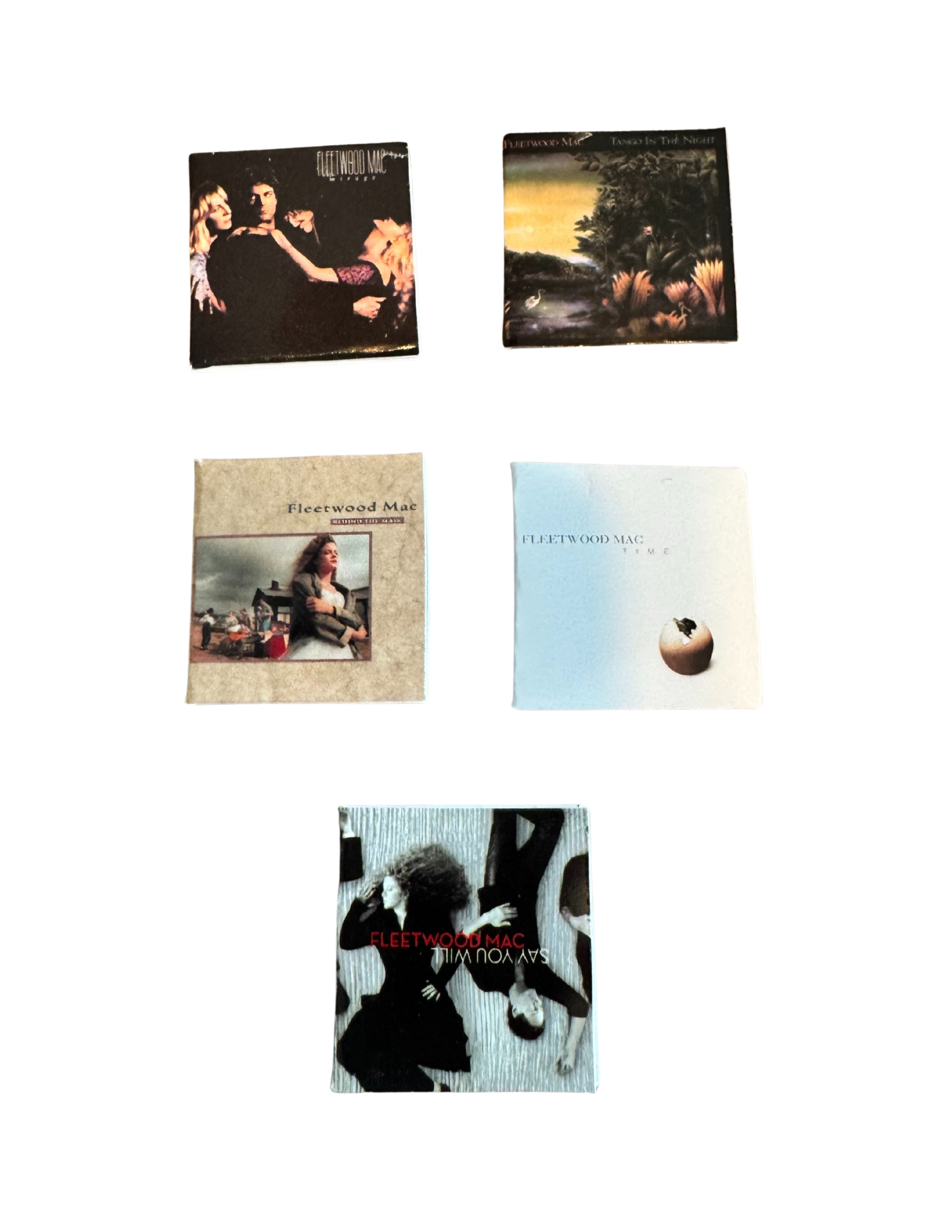 Miniature 1:12 Scale Fleetwood Mac Vinyl Album Covers + Mini Record